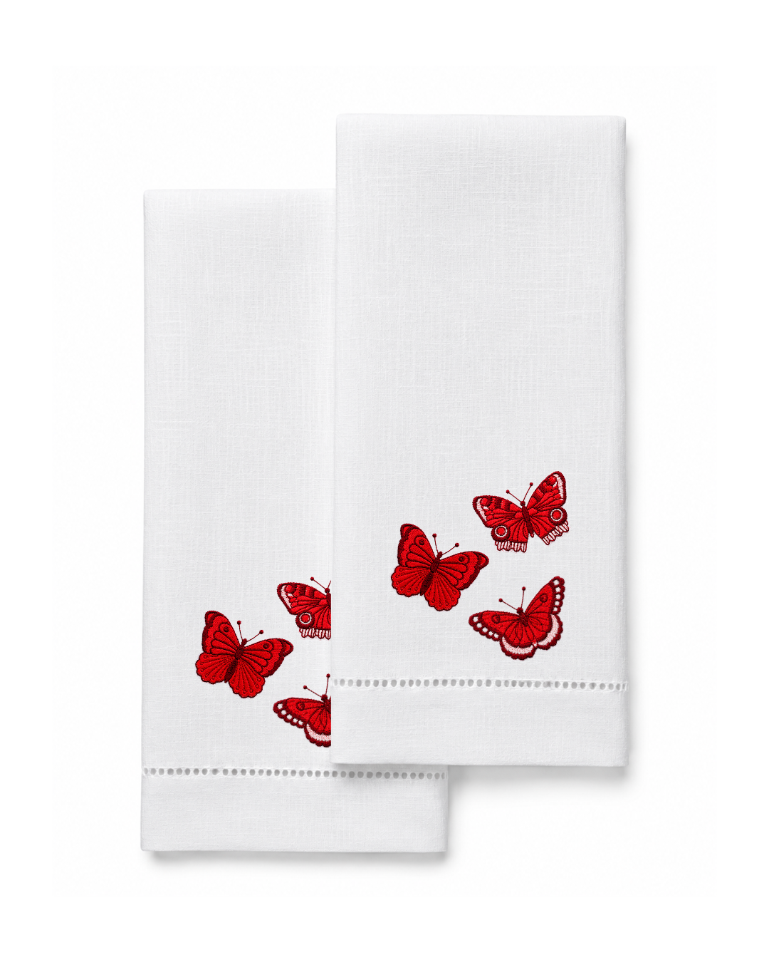 Bordado de Mariposas Rojas