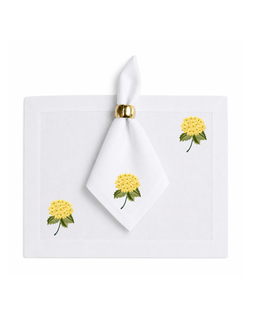 Bordado de Hortensia Amarilla