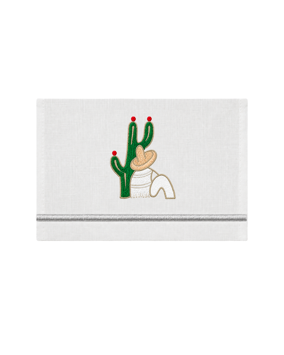 Bordado de Campesino con nopal l Blanco