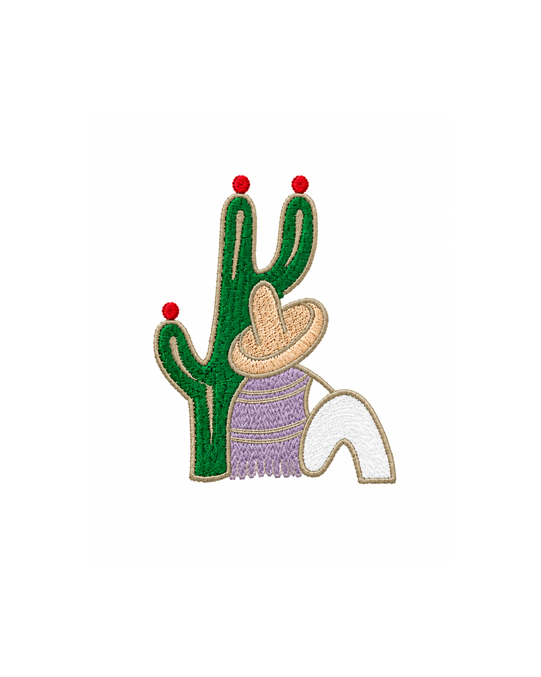 Bordado de Campesino con nopal l Lila