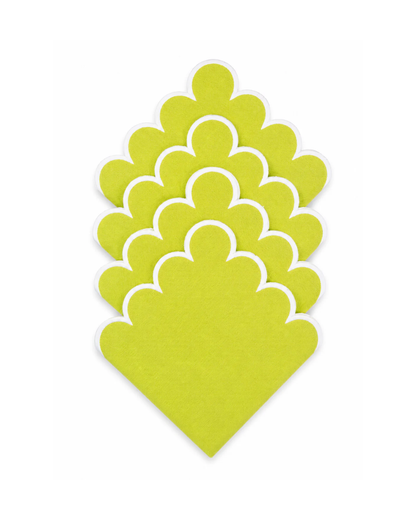 Juego de 4 Servilletas de lino | Color Verde limón