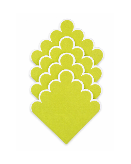Juego de 4 Servilletas de lino | Color Verde limón