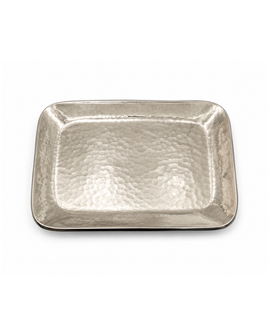 Charola de Nickel sin asa Martelinada