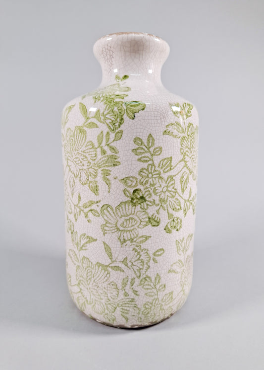 Jarrón de cerámica verde