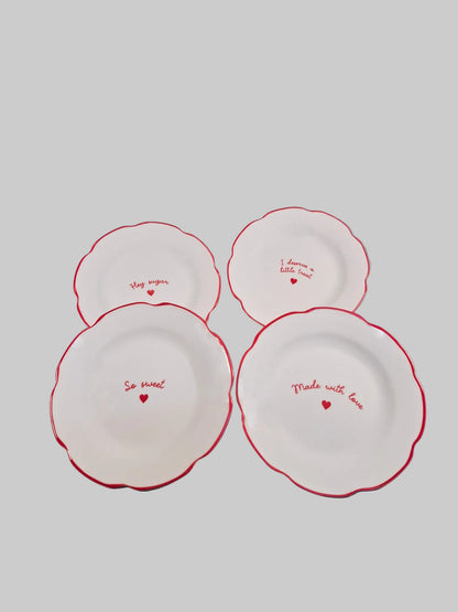 Juego de 4 platos chicos