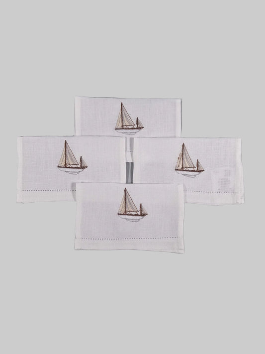 Juego de 4 servilletas de cocktail Velero