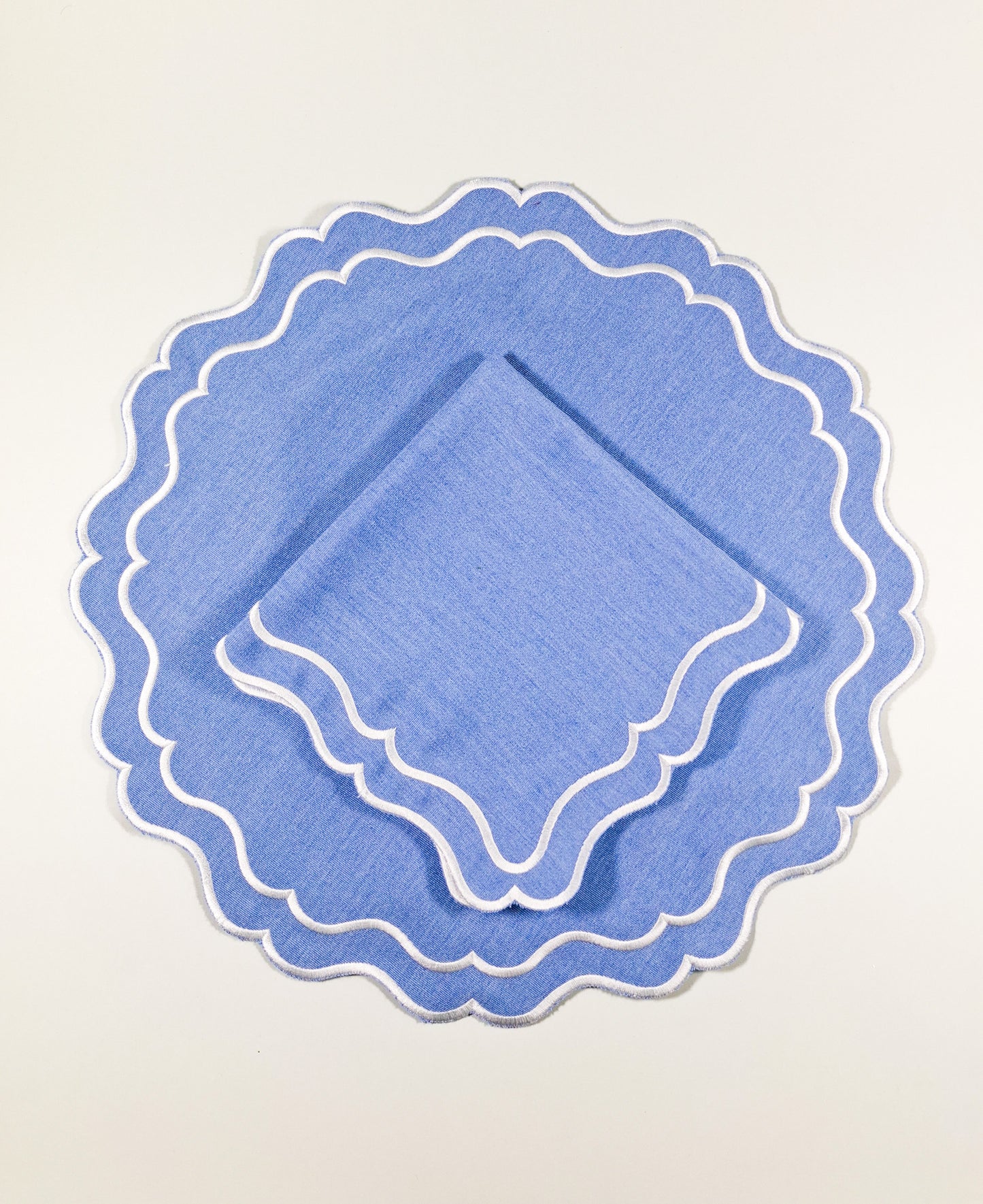 Juego de Individuales con Servilleta Waterproof l Azul Claro