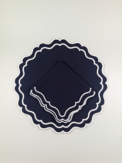 Juego de Individuales con Servilleta Waterproof l Azul Marino