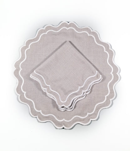 Juego de Individuales con Servilleta Waterproof l Gris