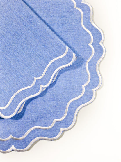 Juego de Individuales con Servilleta Waterproof l Azul Claro