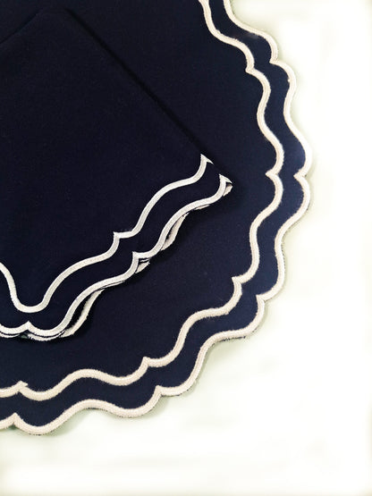 Juego de Individuales con Servilleta Waterproof l Azul Marino