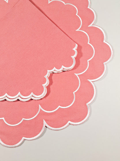 Juego de Individuales con Servilleta l Redondos Rosa