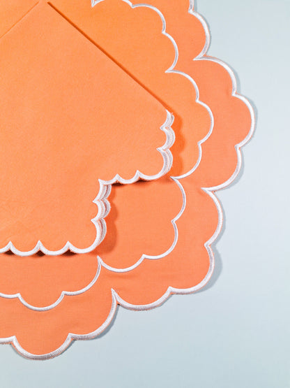 Juego de Individuales con Servilleta l Redondos Naranja