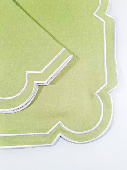 Juego de Individuales con Servilleta l Rectangular verde