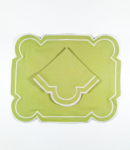 Juego de Individuales con Servilleta l Rectangular verde