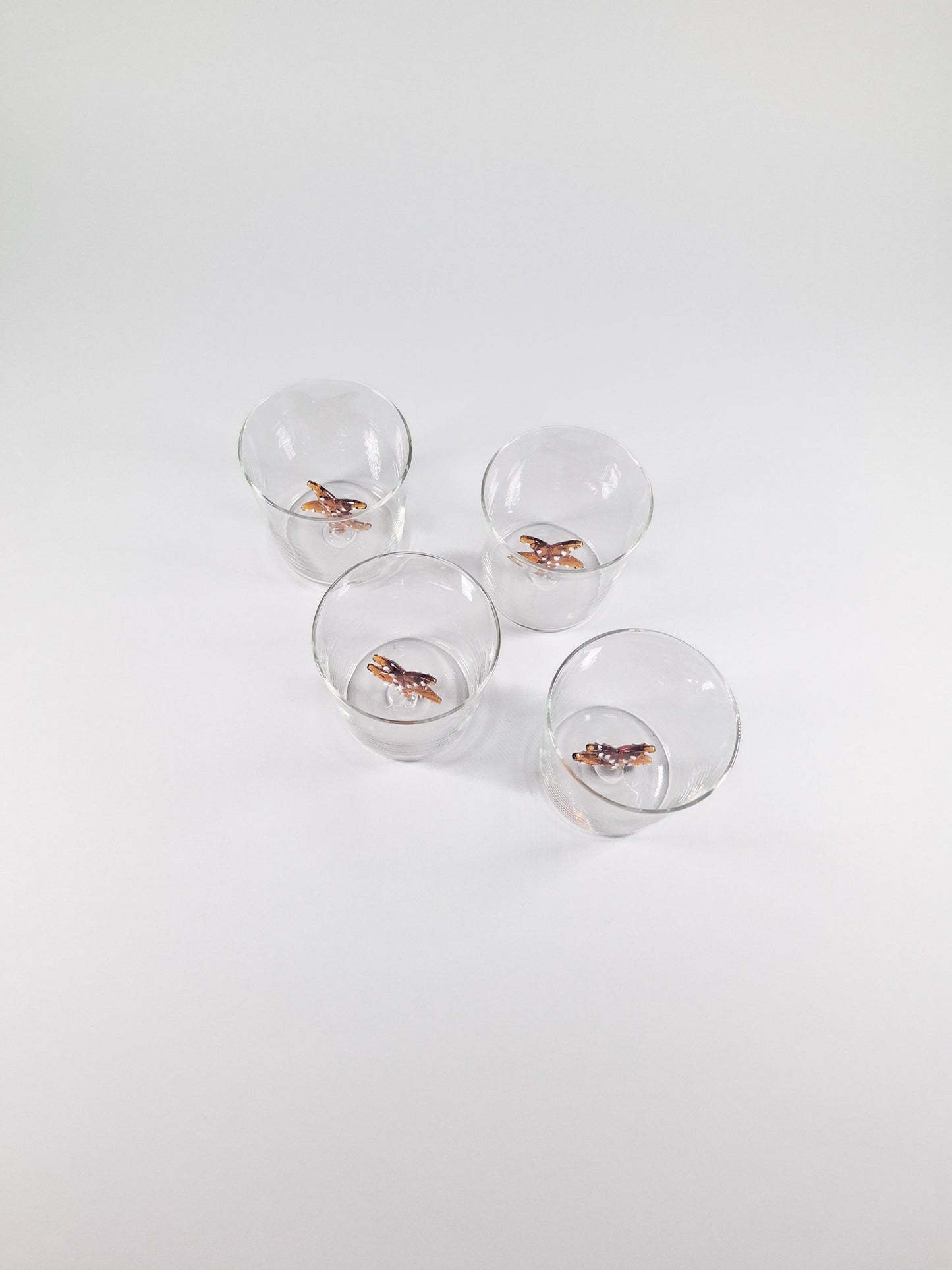 Set de 4 vasos de cristal con detalle de Estrella