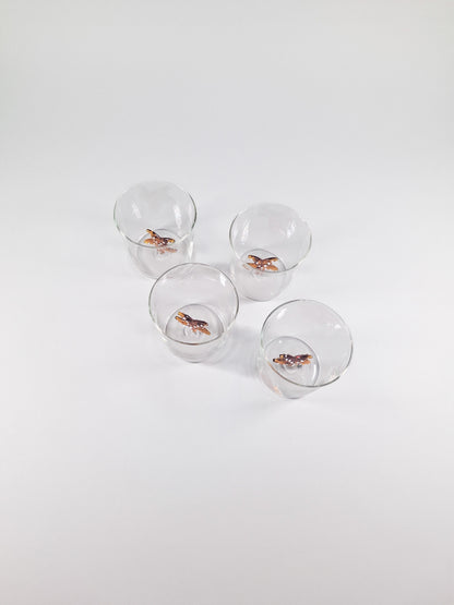 Set de 4 vasos de cristal con detalle de Estrella