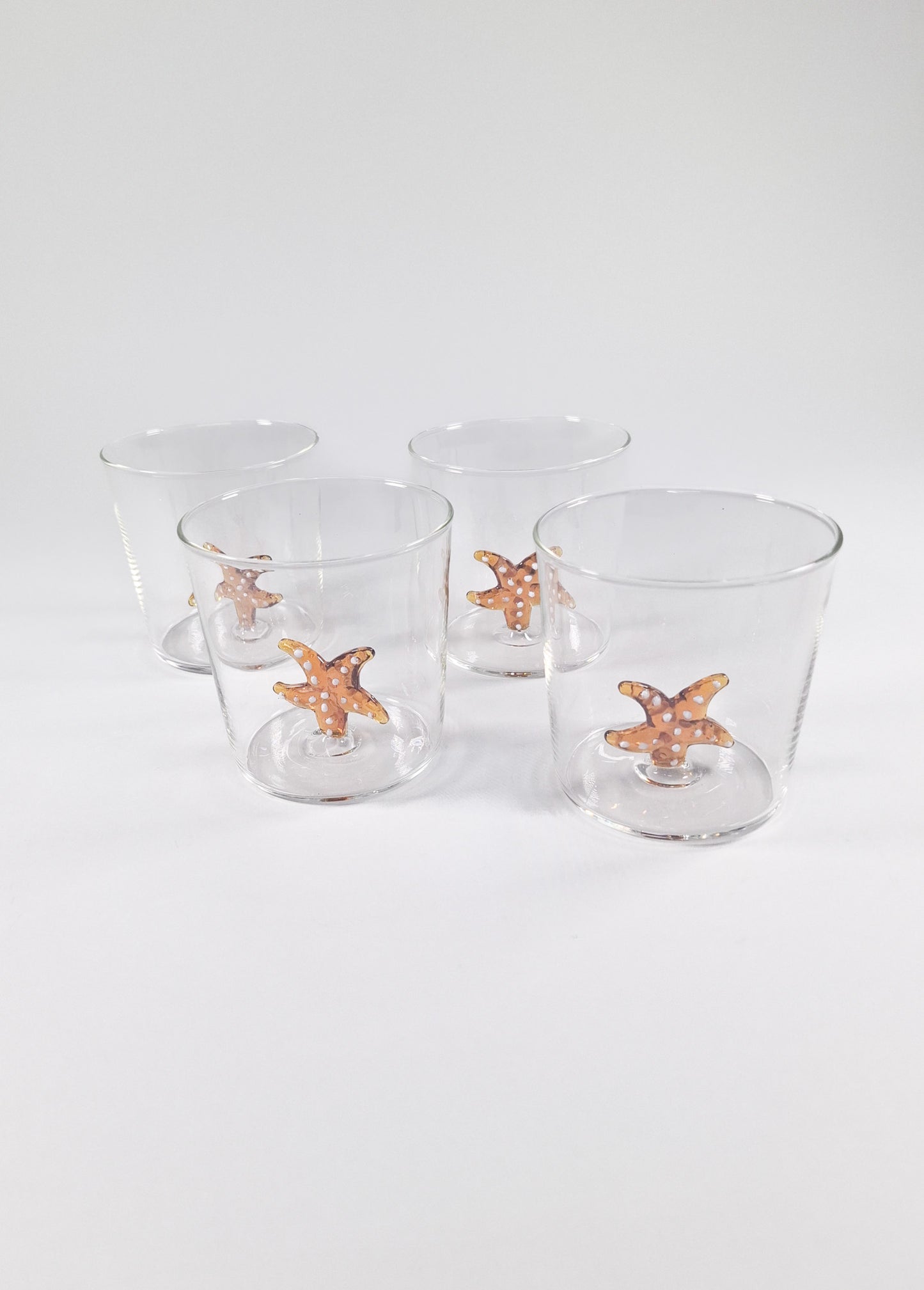 Set de 4 vasos de cristal con detalle de Estrella