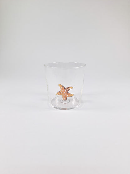 Set de 4 vasos de cristal con detalle de Estrella