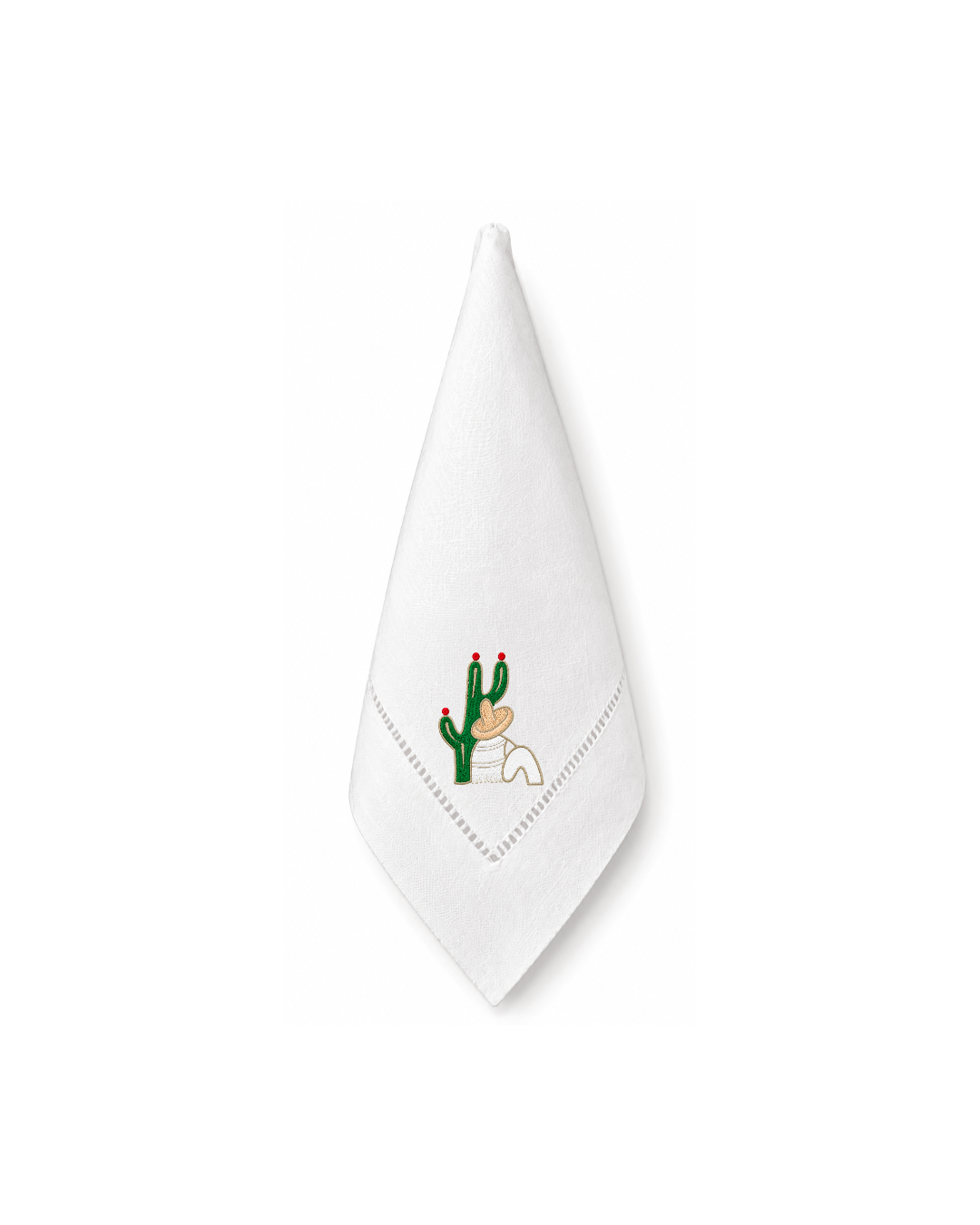 Bordado de Campesino con nopal l Blanco
