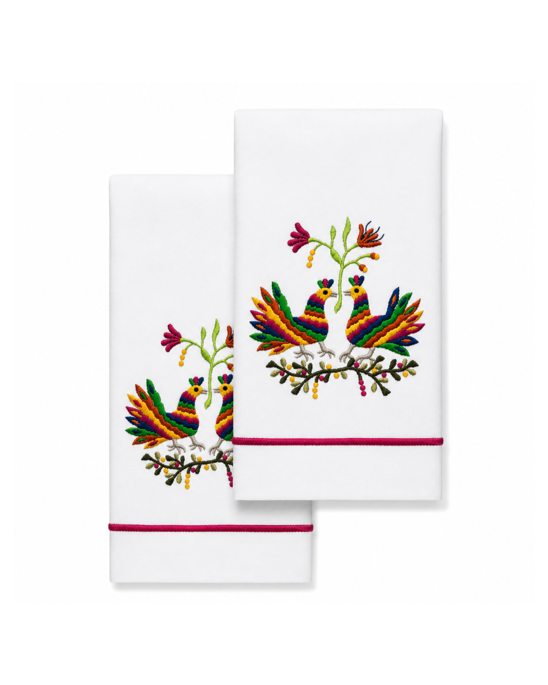 Par de toallas de lino l Tenango rosa