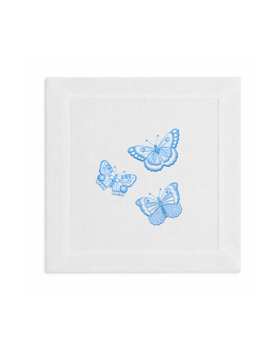 Bordado de Mariposas Azul cielo
