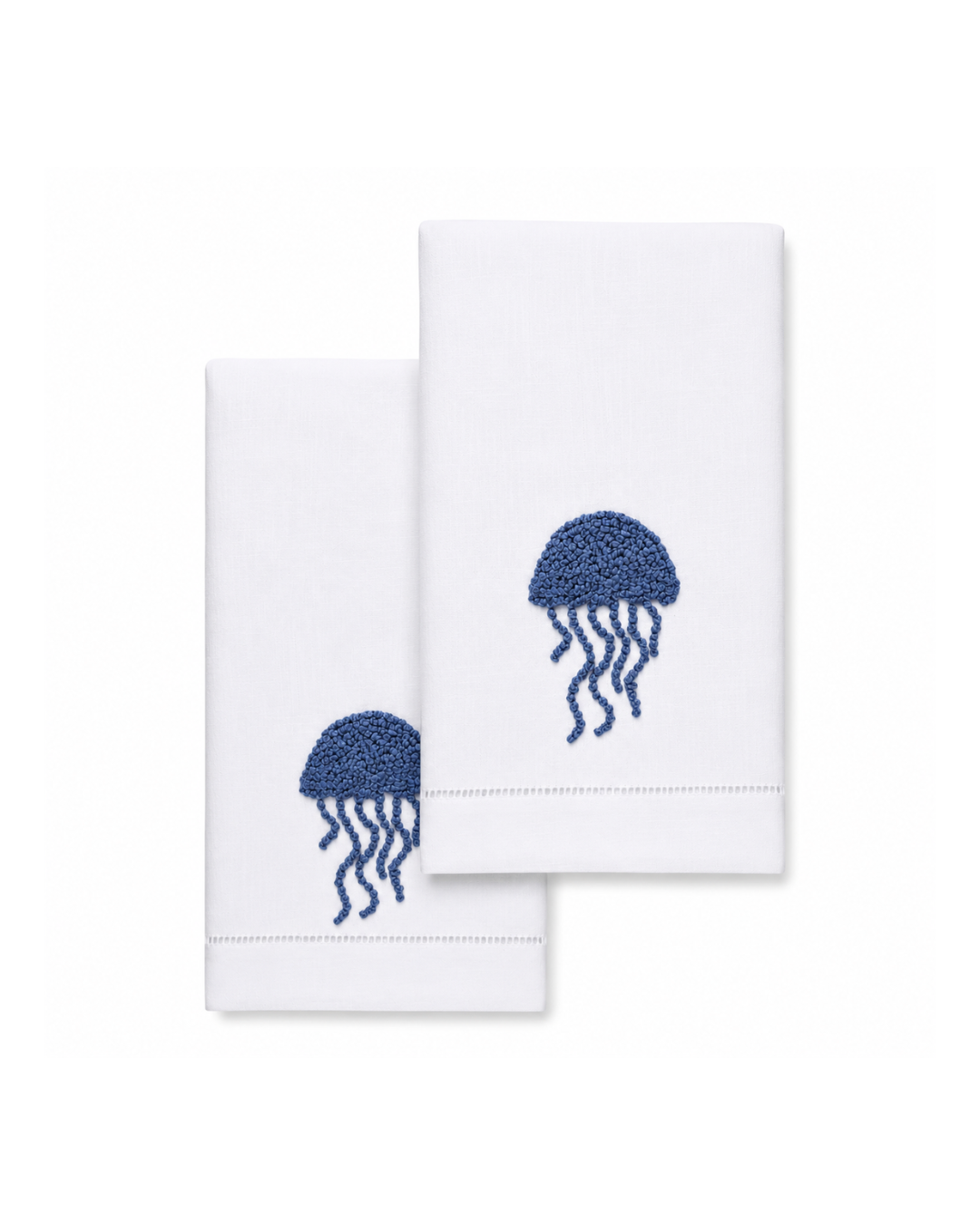 Par de toallas de lino l Medusa azul