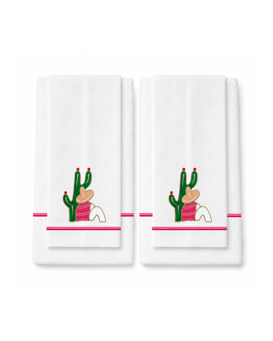 Bordado de Campesino con nopal l Rosa mexicano