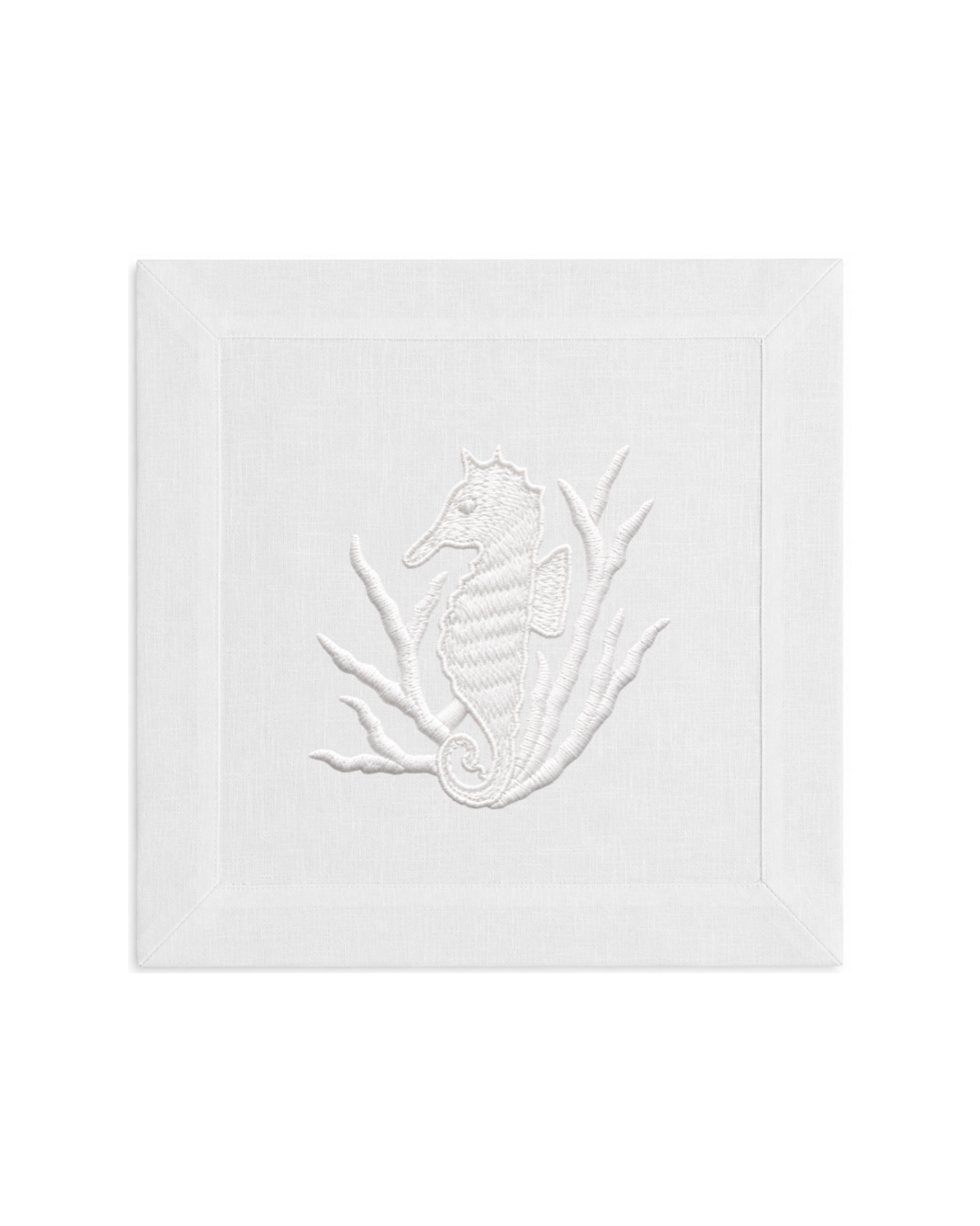Bordado de Caballito de Mar l Blanco