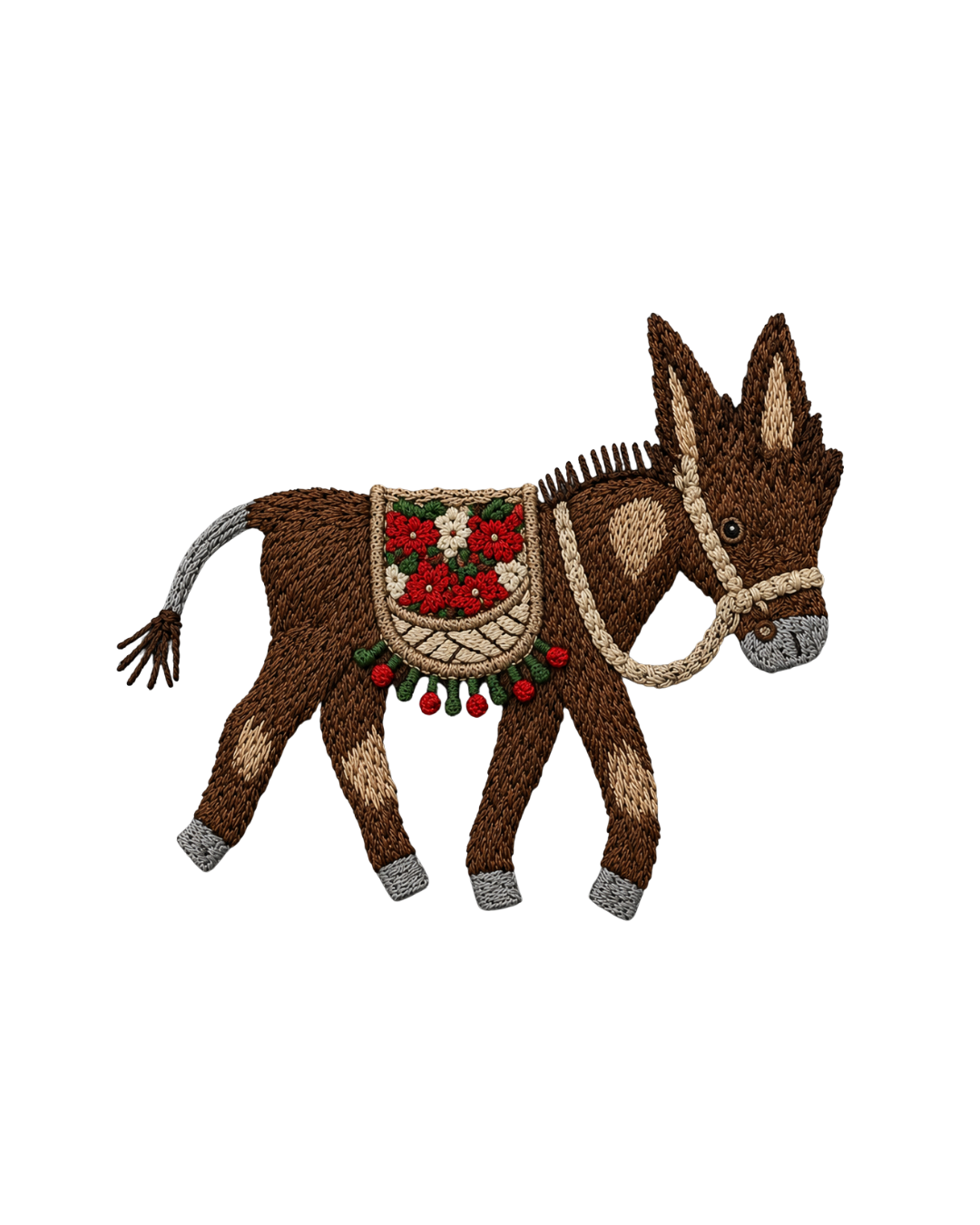 Bordado de Burro con canasto l Café