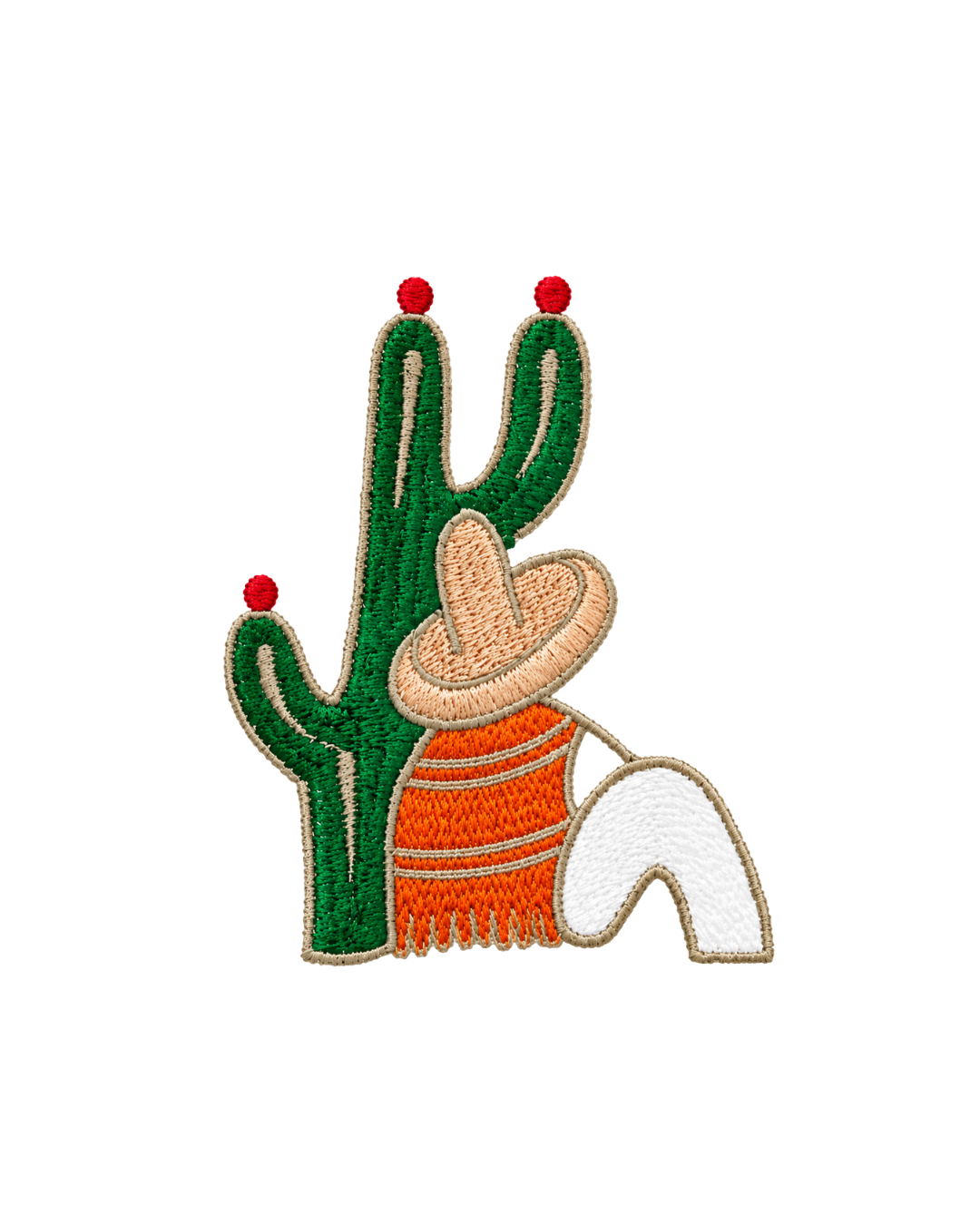 Bordado de Campesino con nopal l Naranja