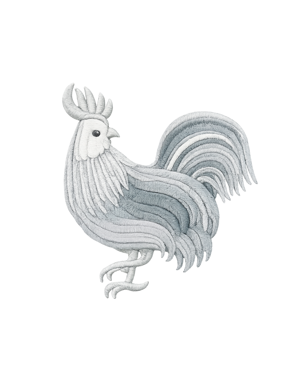Bordado de Gallo l Gris