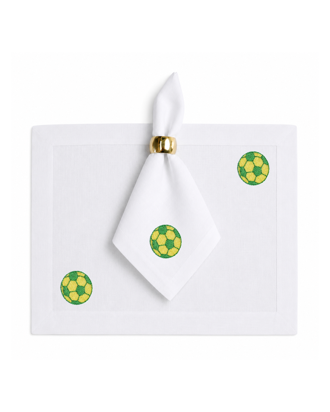 Bordado de Pelota de Fútbol Amarillo/Verde
