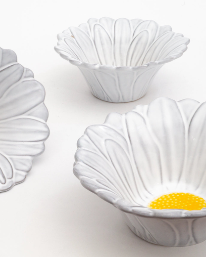 Juego de 4 Bowls de cerámica | Flor Blanca