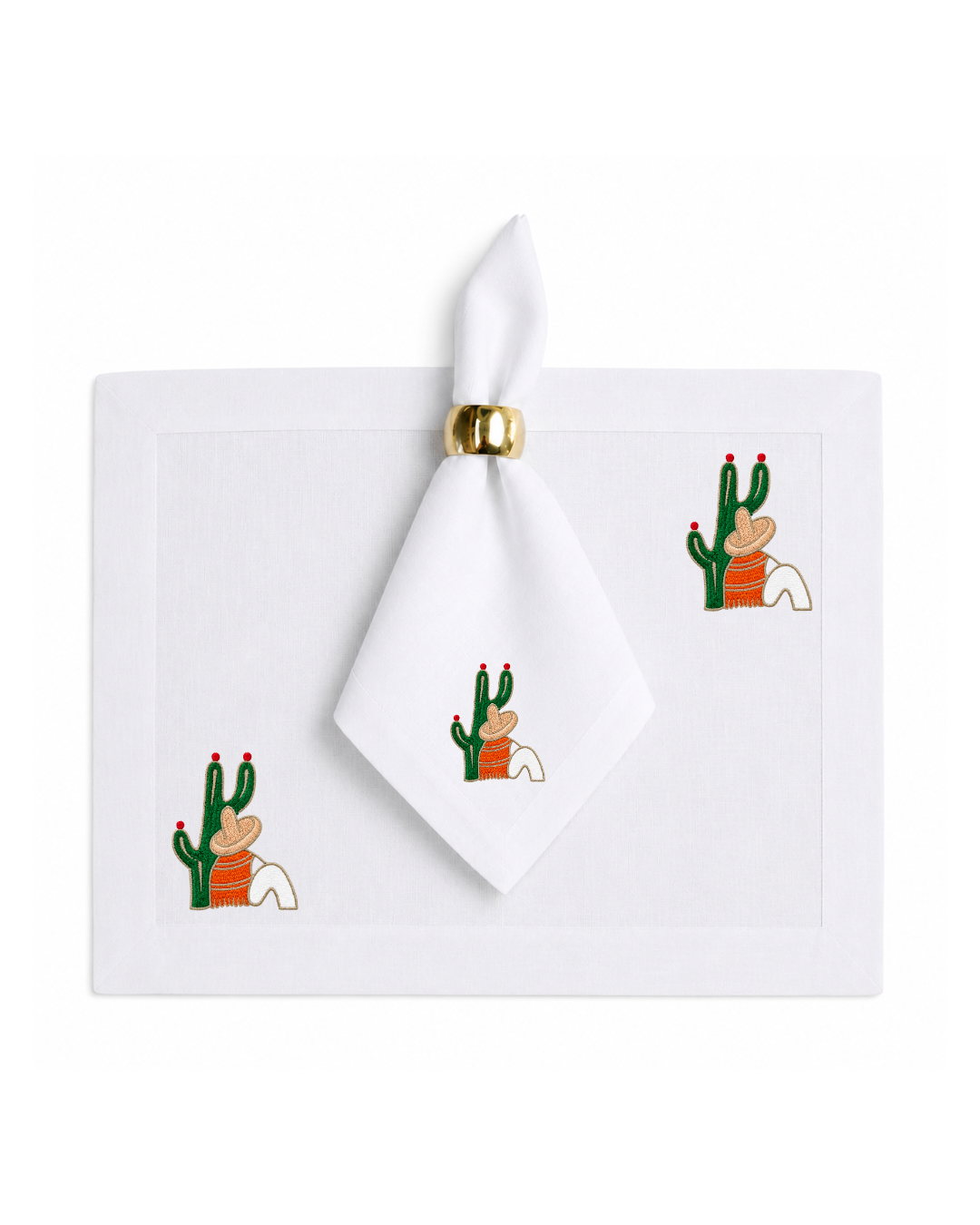 Bordado de Campesino con nopal l Naranja