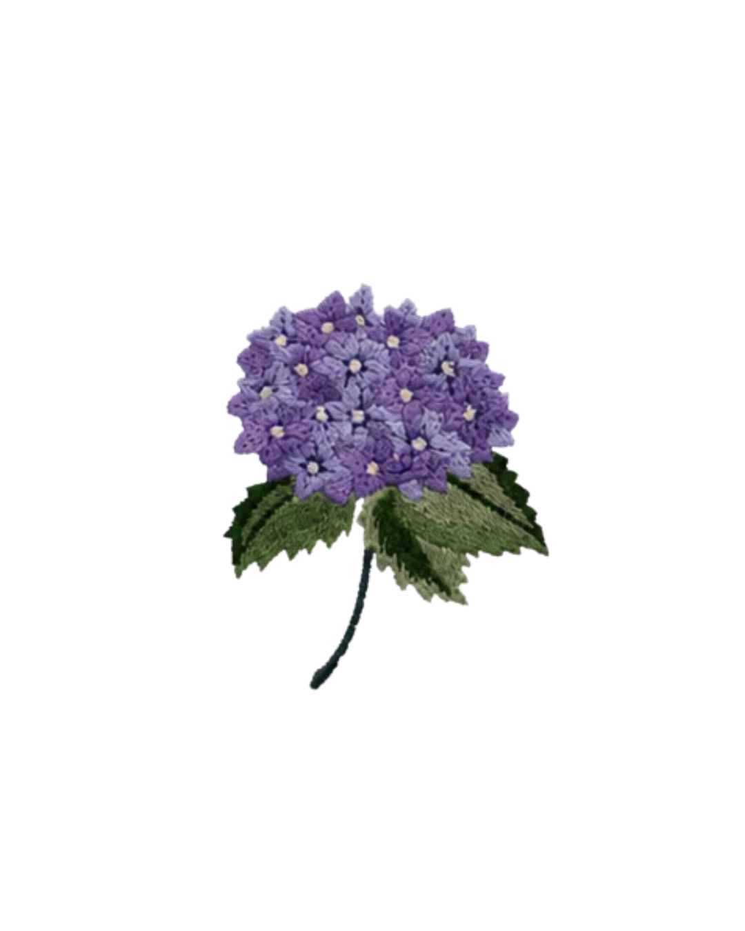 Bordado de Hortensia Morada