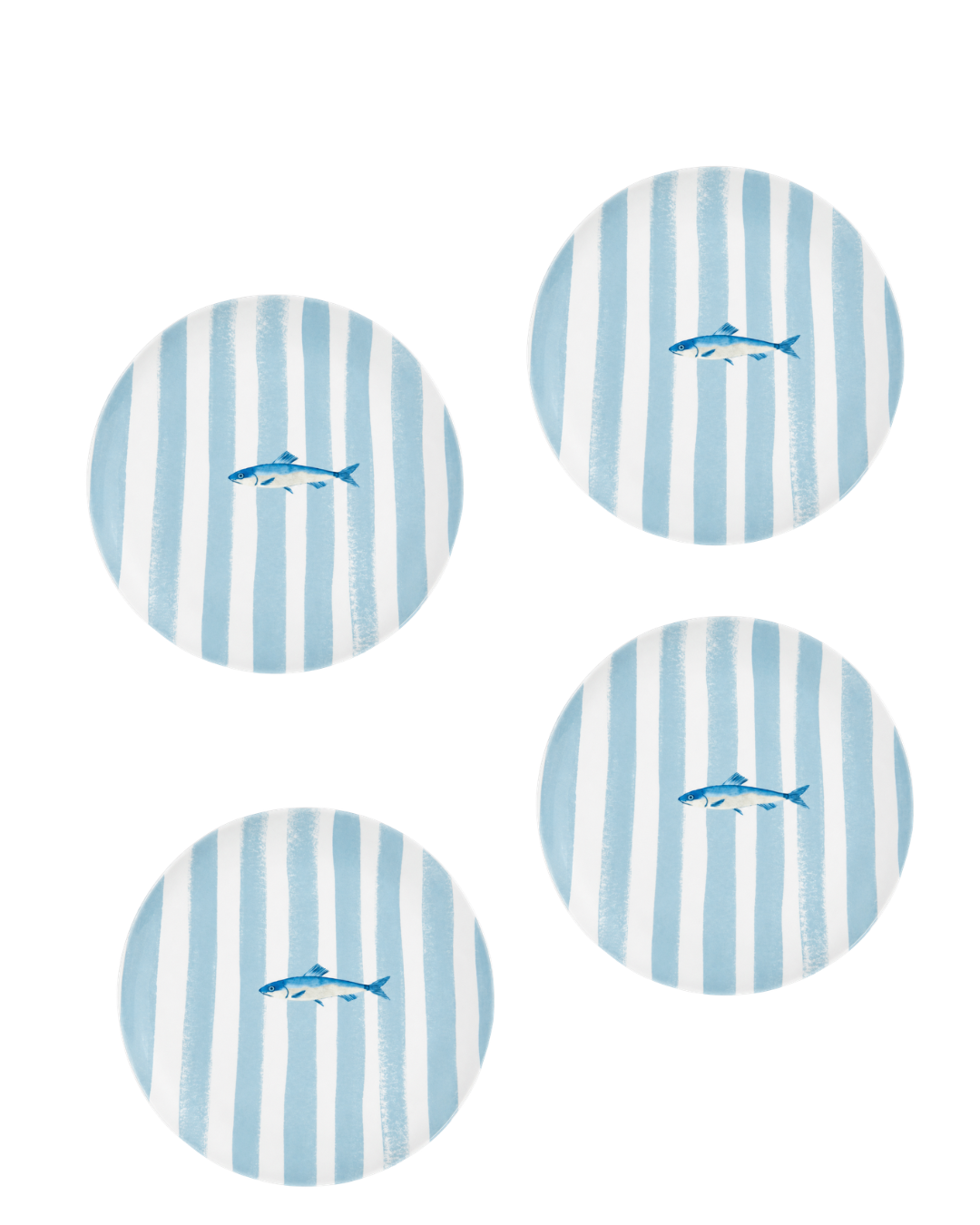 Juego de 6 platos ensalada l Pez con franjas