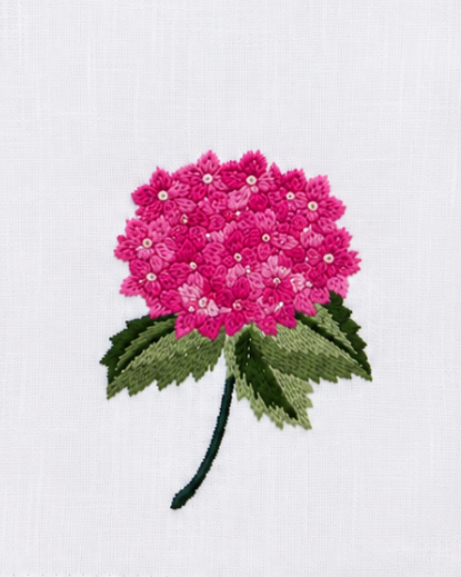 Par de toallas de lino l Hortensia bugambilia