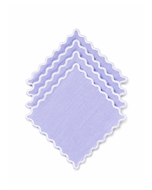Juego de 4 servilletas de cocktail cuadradas l Color Azul cielo