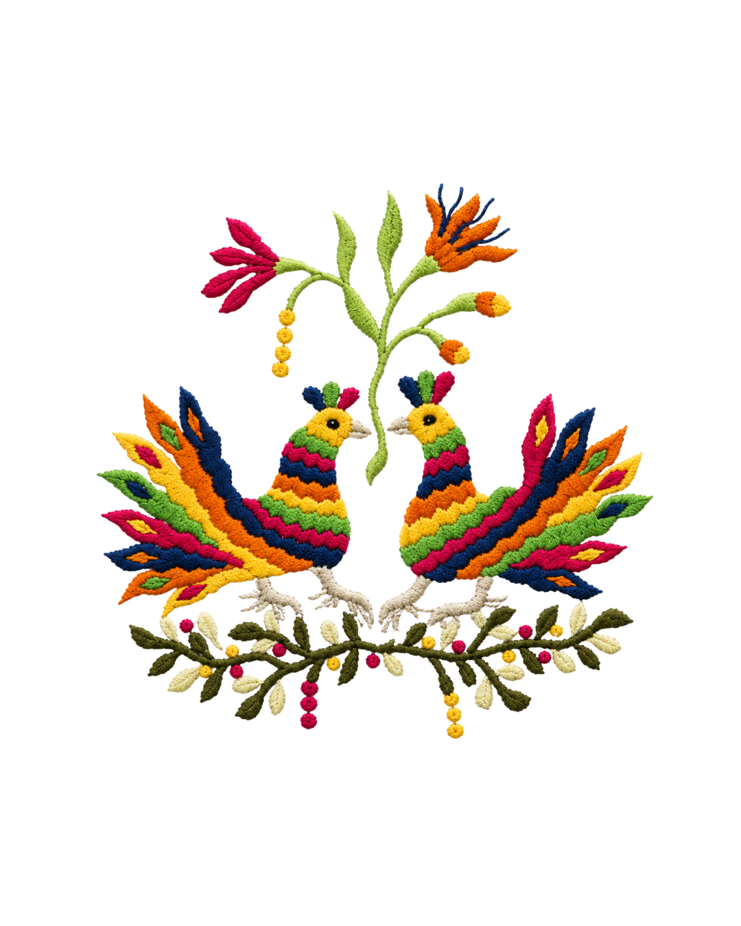 Bordado de Tenango Pavo Real l Colores