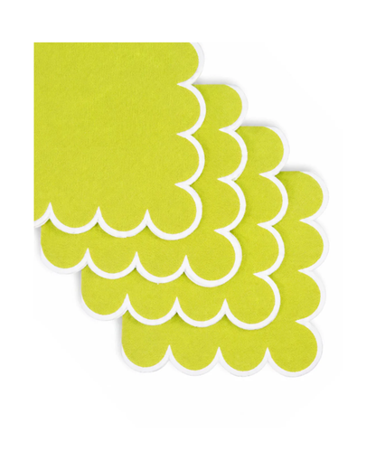 Juego de 4 Servilletas de lino | Color Verde limón
