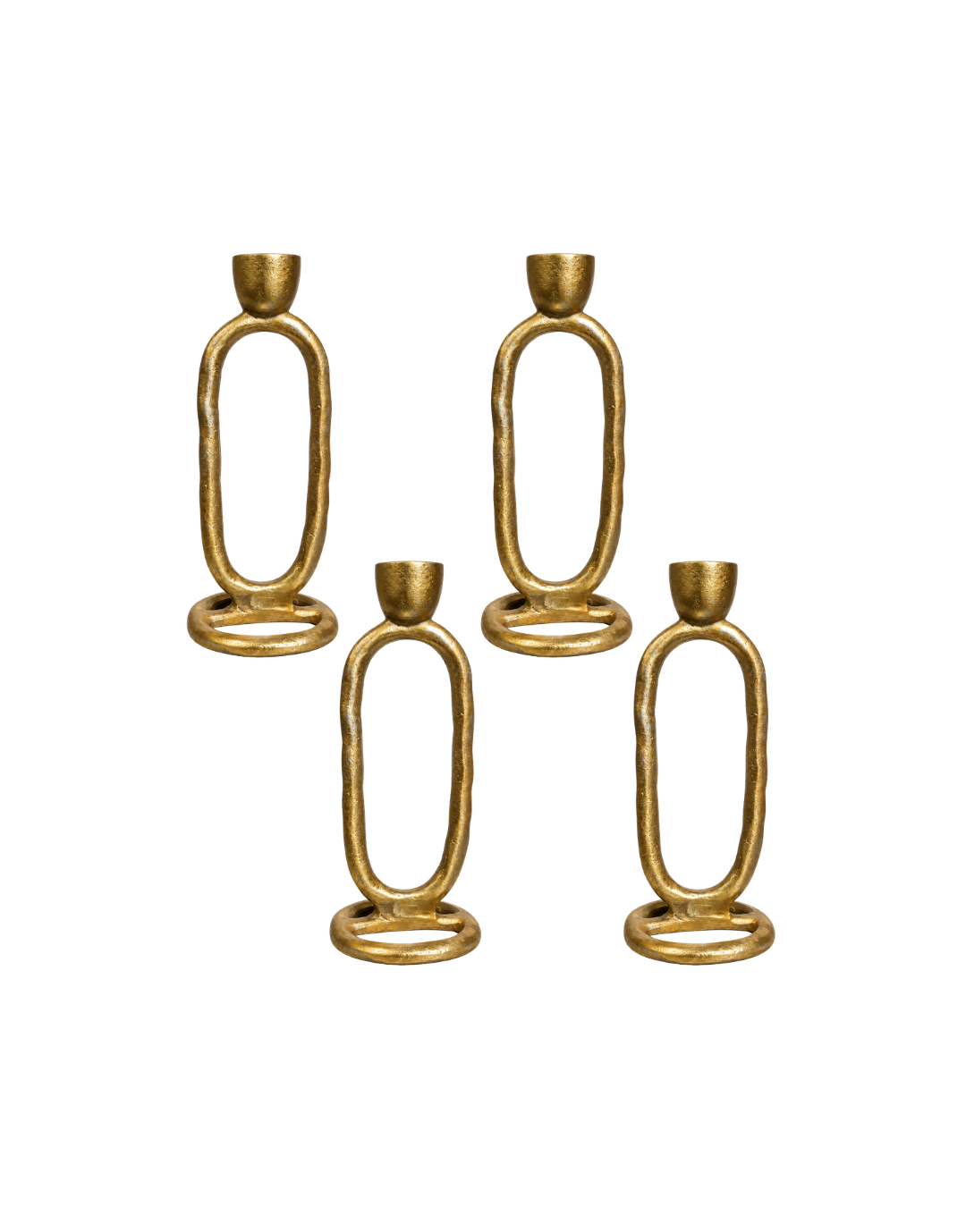 Set 4 candelabros dorados