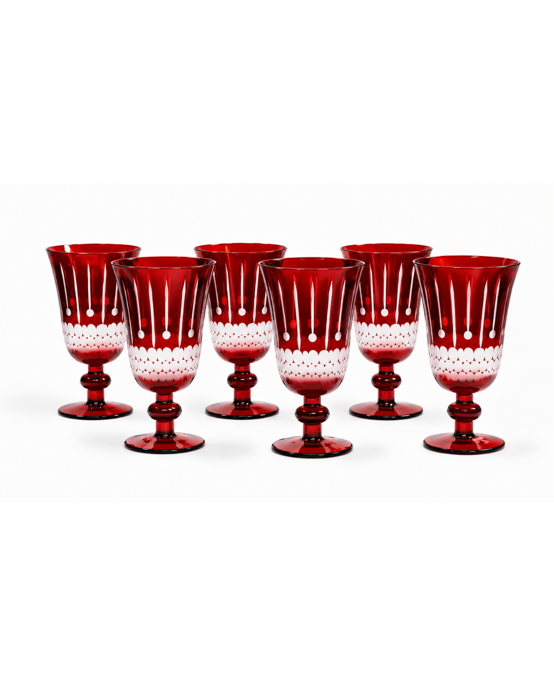 Juego de 6 Copas de cristal l Color Rojo