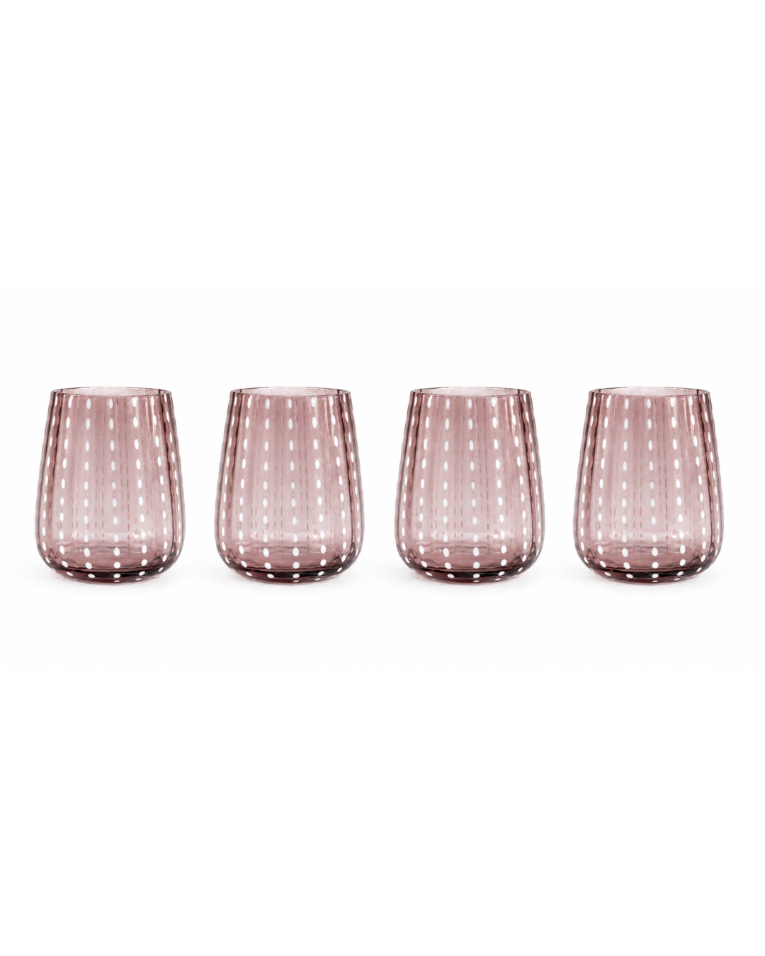 Juego de 4 vasos de cristal l Color Morado