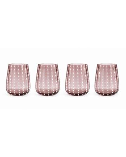 Juego de 4 vasos de cristal l Color Morado