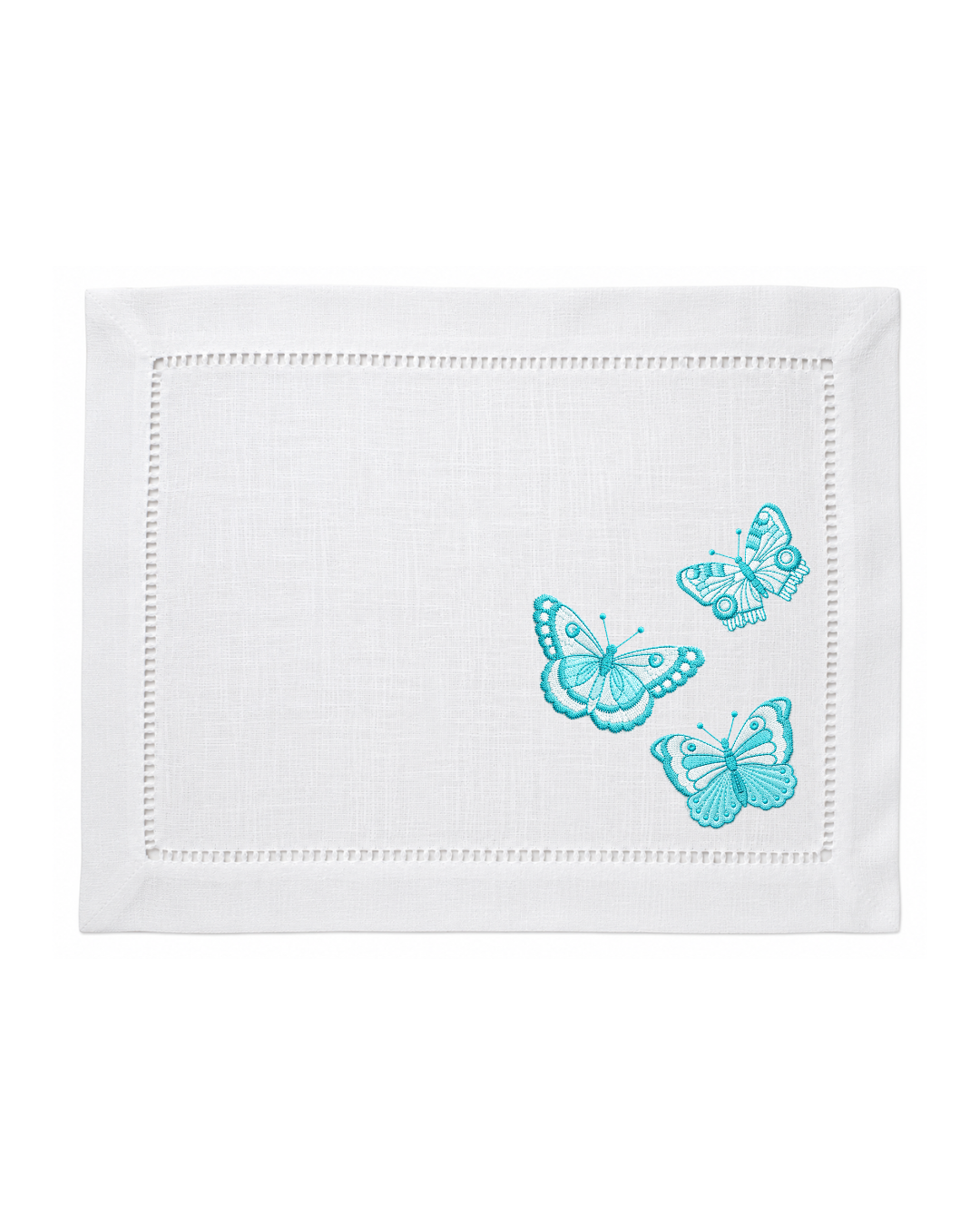 Bordado de Mariposas Azul aqua
