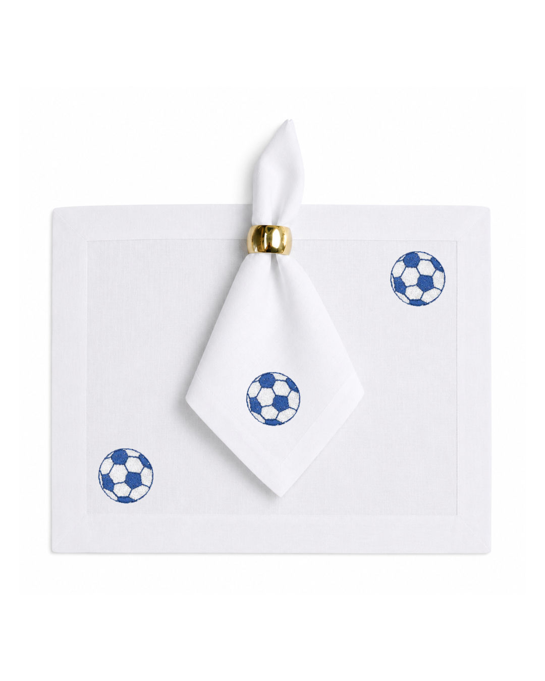 Bordado de Pelota de Fútbol Azul