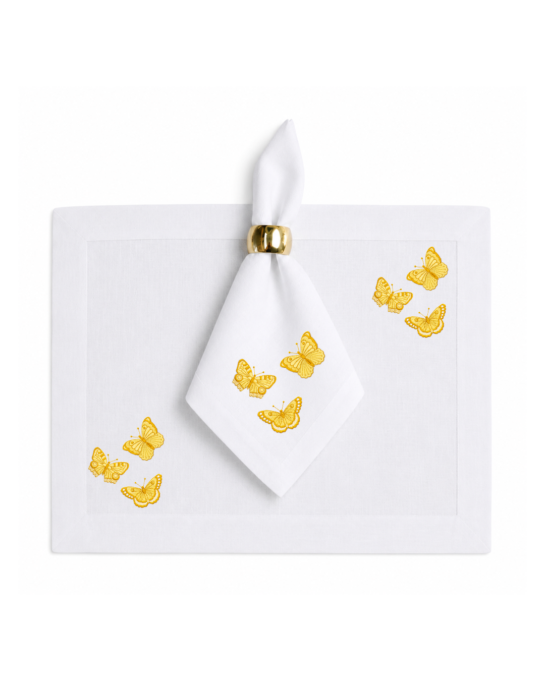 Bordado de Mariposas Amarillas