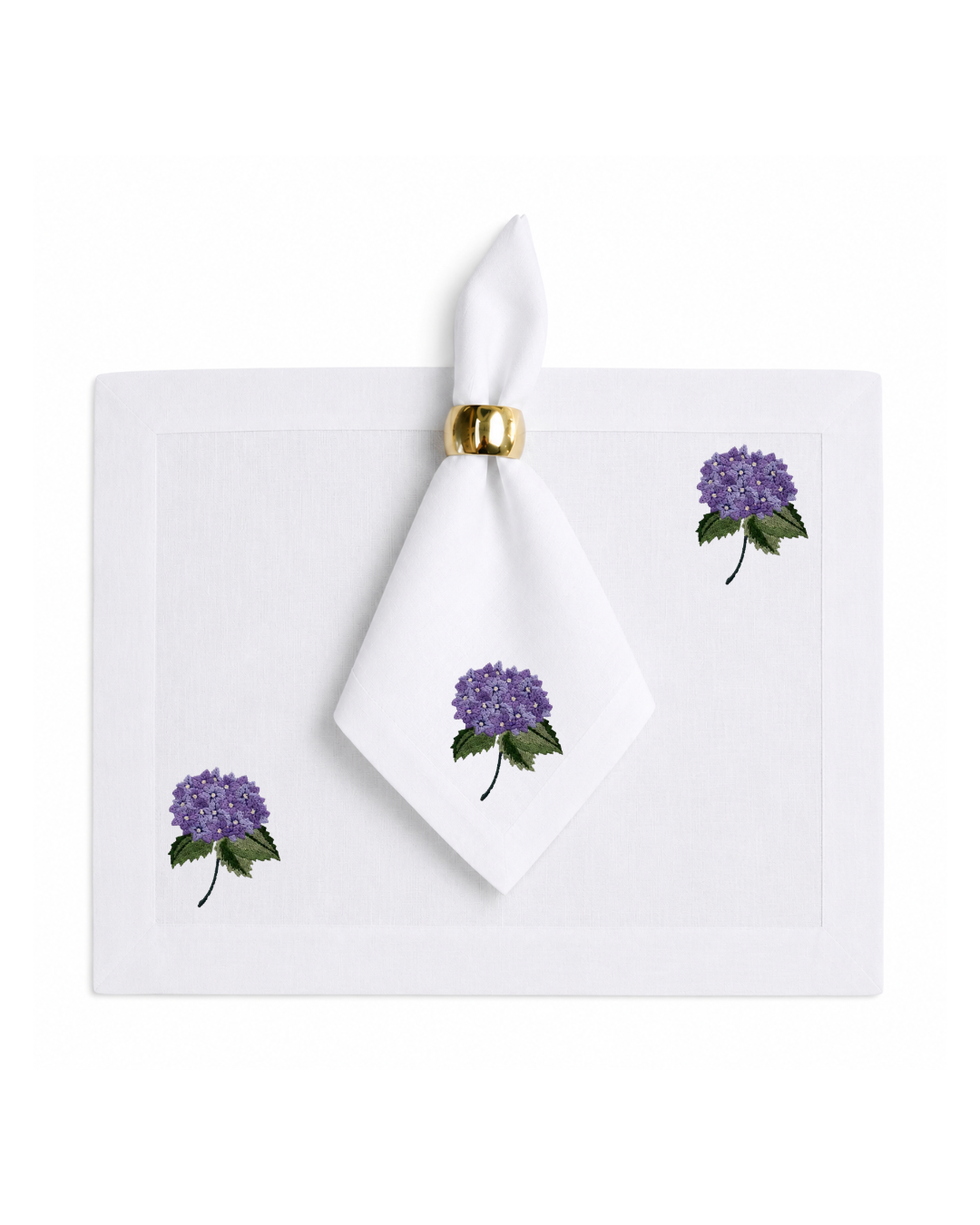 Bordado de Hortensia Morada