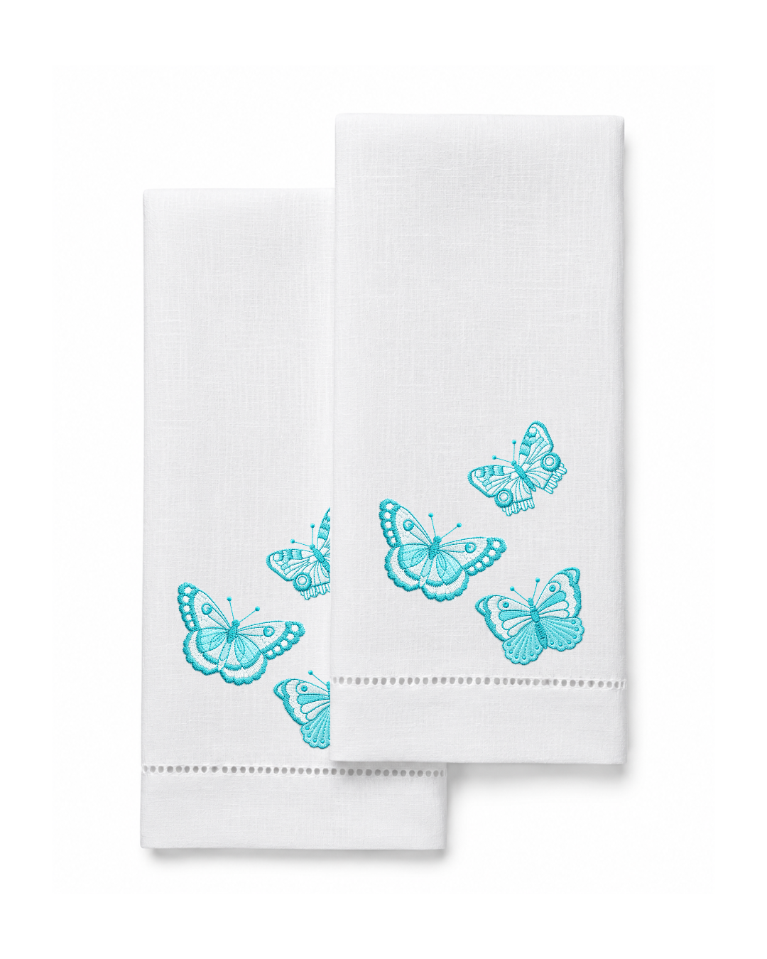 Bordado de Mariposas Azul aqua